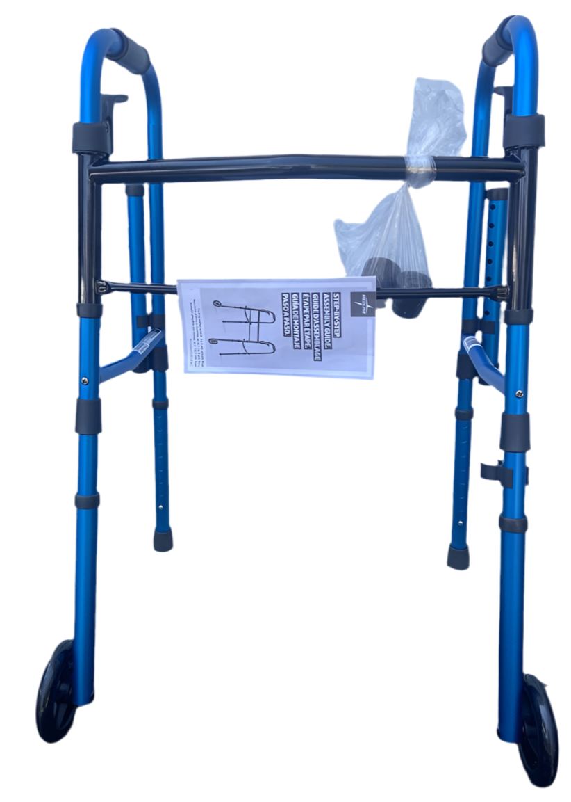 Drive Medical Two-Button Folding Walker with Wheels - Modèle 10210-1