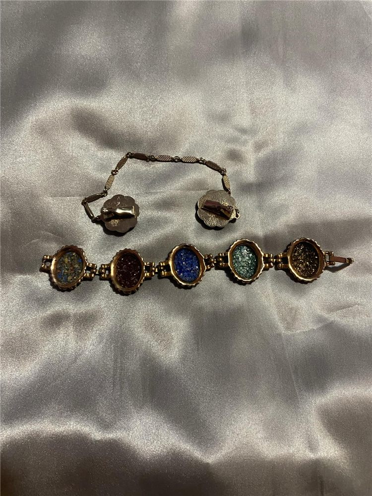 Bracelet « Vitrail » — cabochons multi-pierres