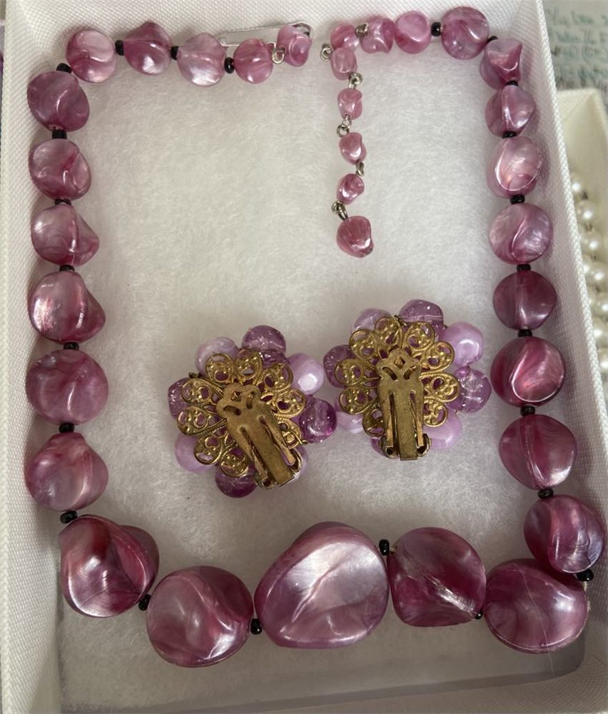 Parure « Améthyste du soir » — perles violettes & filigrane