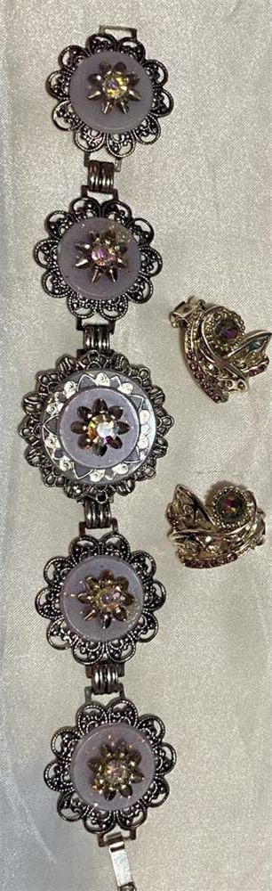 Bracelet « Dentelle lavande » — filigrane fleuri