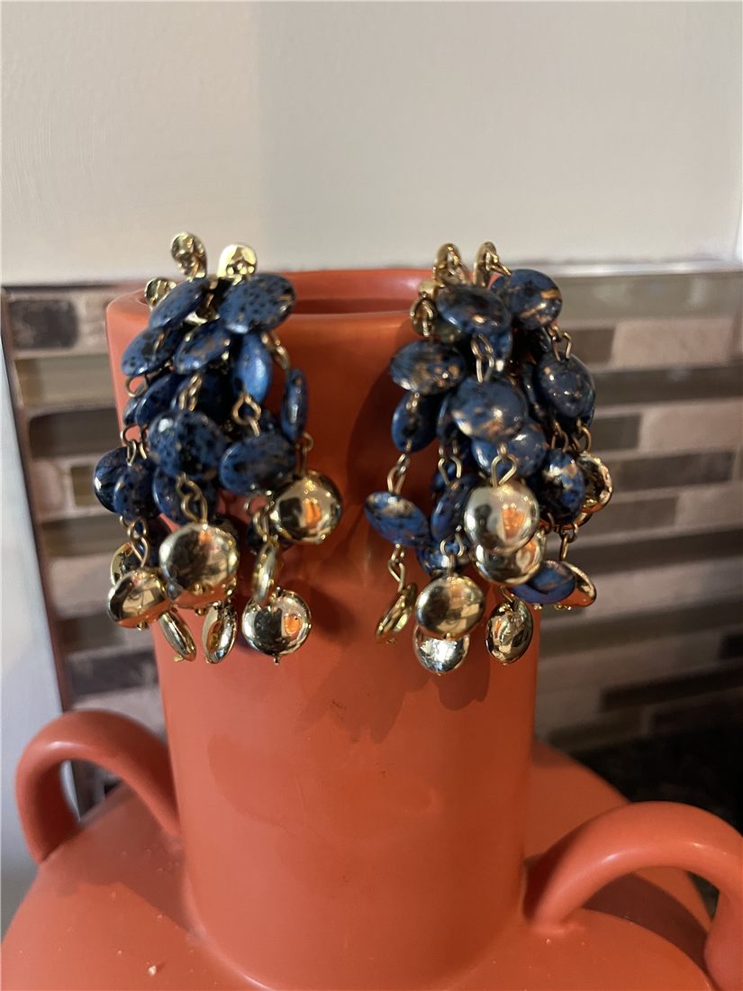 Boucles « Nuit étoilée » — grappe bleu nuit
