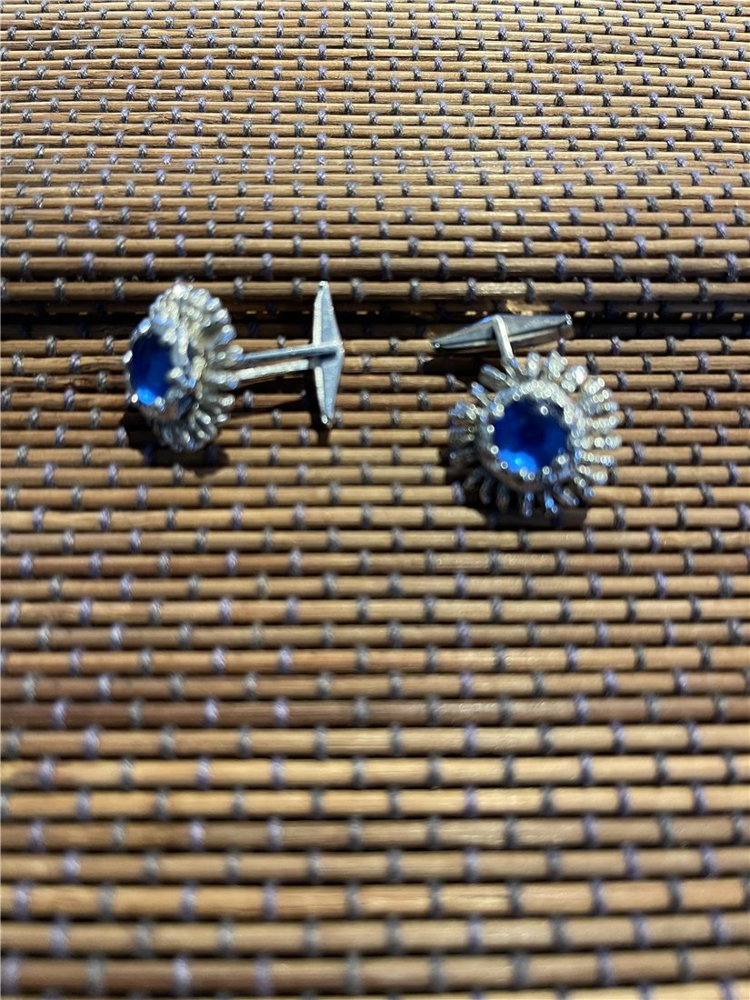 Boucles « Saphir » — strass bleu