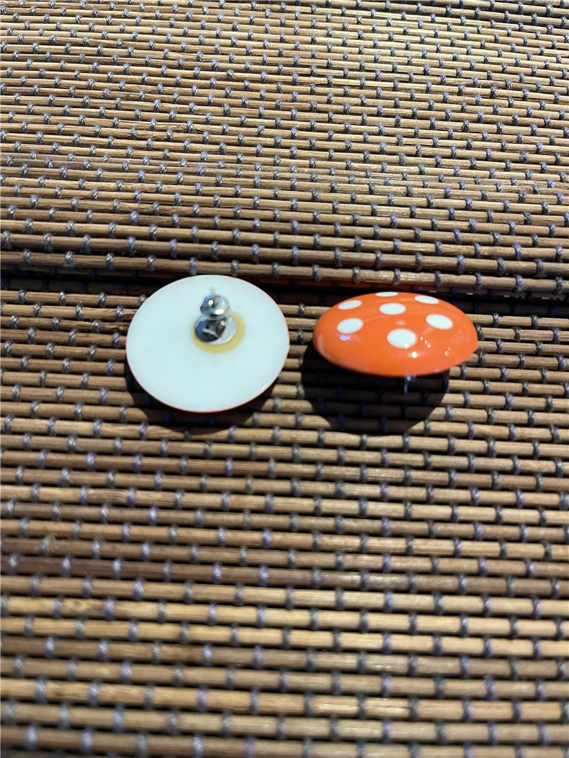 Boucles « Confetti » — pois orange & blanc