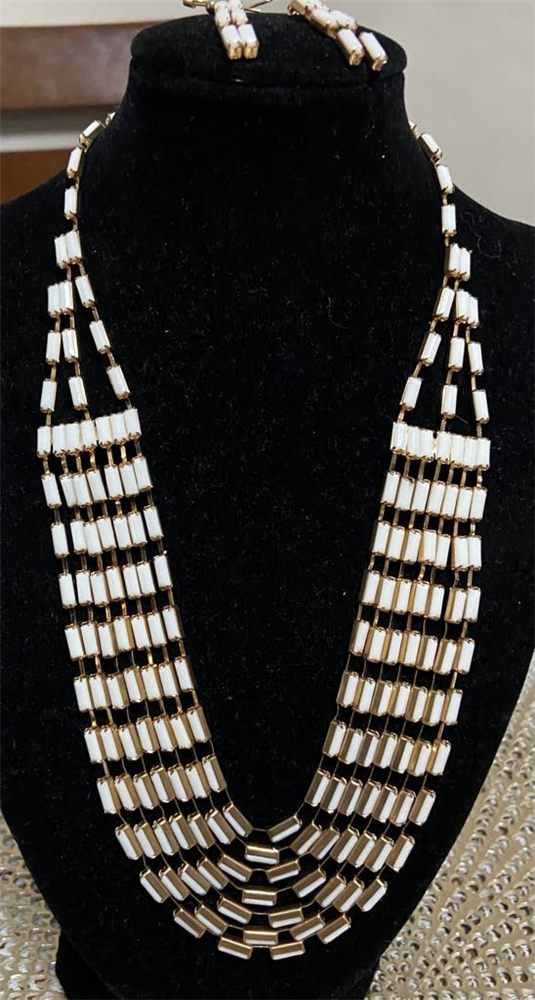 Boucles « Colonne de verre » — blanc & or