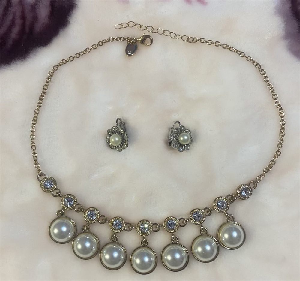 Parure « Frange nuptiale » — perles & strass