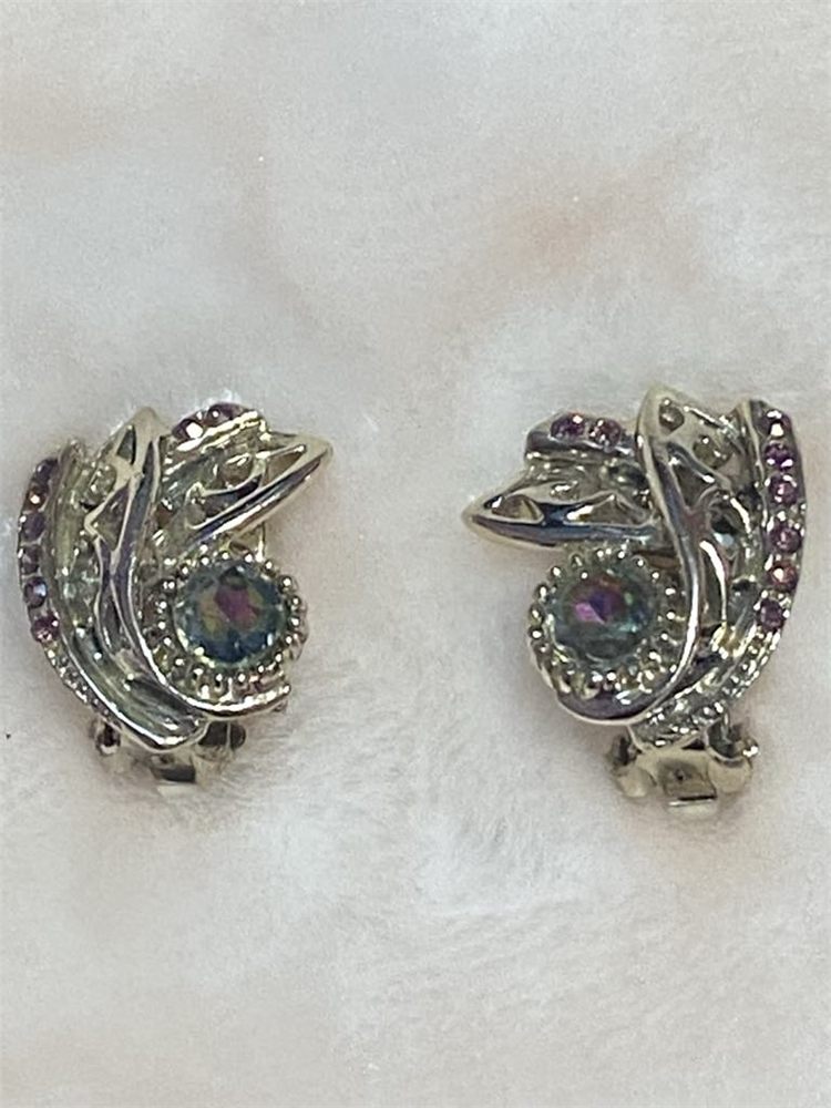 Boucles « Plume d'aurore » — iridescentes