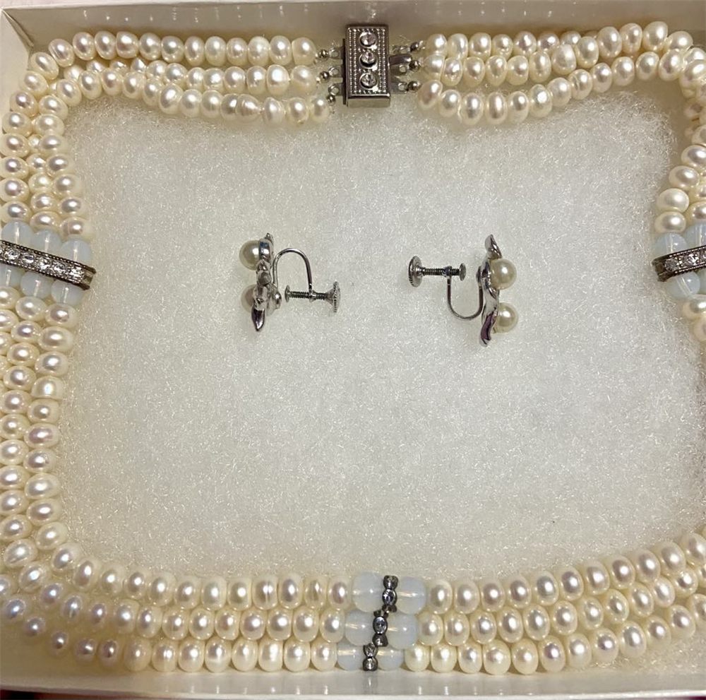Parure « Mariée » — perles & strass