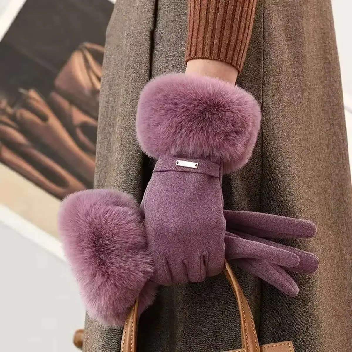 Gants tactiles doublés velours — chauds & compatibles écran
