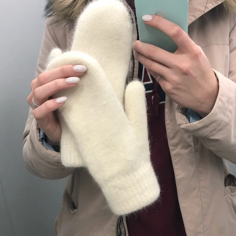 Mitaines en tricot doublées polaire